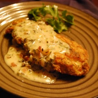 Herb & Parmesan-Crusted Chicken Breast with Lemony White Wine Sauce